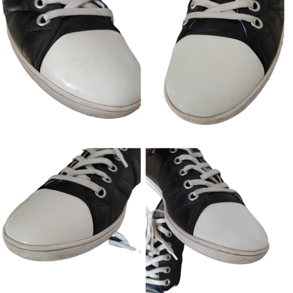 Louis Vuitton Black White Leather Sneakers - Picture 11 of 16